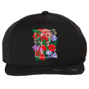 Flowers Of Poland Word Art Polska Polish Pride Wool Snapback Cap