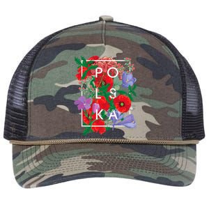 Flowers Of Poland Word Art Polska Polish Pride Retro Rope Trucker Hat Cap