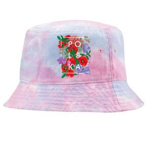 Flowers Of Poland Word Art Polska Polish Pride Tie-Dyed Bucket Hat