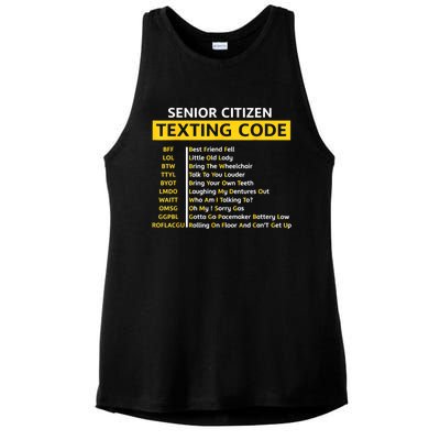 Funny Old People Senior Citizen Texting Code Gift Ladies PosiCharge Tri-Blend Wicking Tank