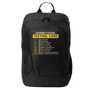 Funny Old People Senior Citizen Texting Code Gift City Backpack