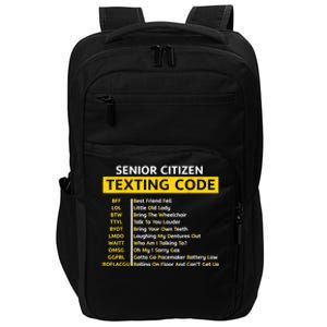 Funny Old People Senior Citizen Texting Code Gift Impact Tech Backpack