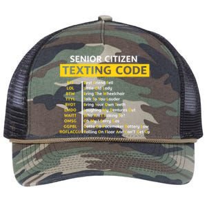 Funny Old People Senior Citizen Texting Code Gift Retro Rope Trucker Hat Cap