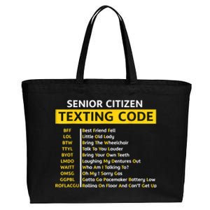 Funny Old People Senior Citizen Texting Code Gift Cotton Canvas Jumbo Tote