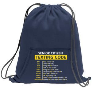 Funny Old People Senior Citizen Texting Code Gift Sweatshirt Cinch Pack Bag