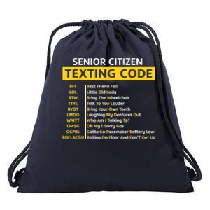 Funny Old People Senior Citizen Texting Code Gift Drawstring Bag