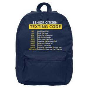 Funny Old People Senior Citizen Texting Code Gift 16 in Basic Backpack