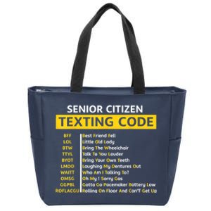 Funny Old People Senior Citizen Texting Code Gift Zip Tote Bag