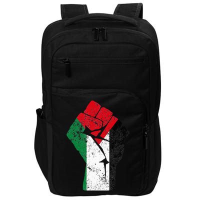 Fist of Palestine Free Palestine Impact Tech Backpack
