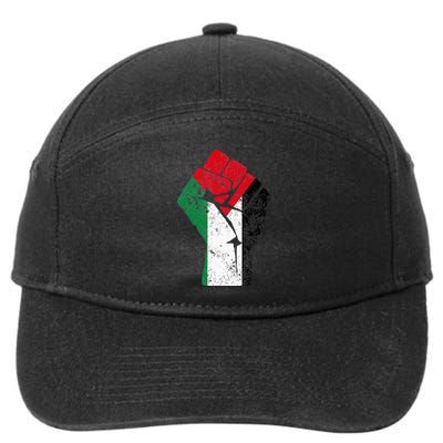 Fist of Palestine Free Palestine 7-Panel Snapback Hat