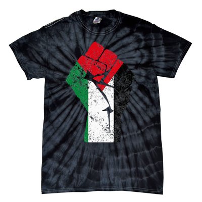 Fist of Palestine Free Palestine Tie-Dye T-Shirt