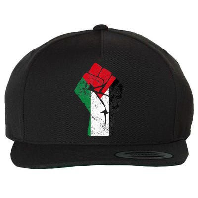 Fist of Palestine Free Palestine Wool Snapback Cap
