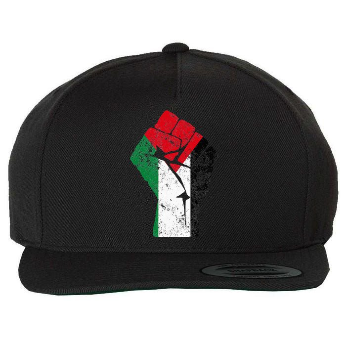 Fist of Palestine Free Palestine Wool Snapback Cap