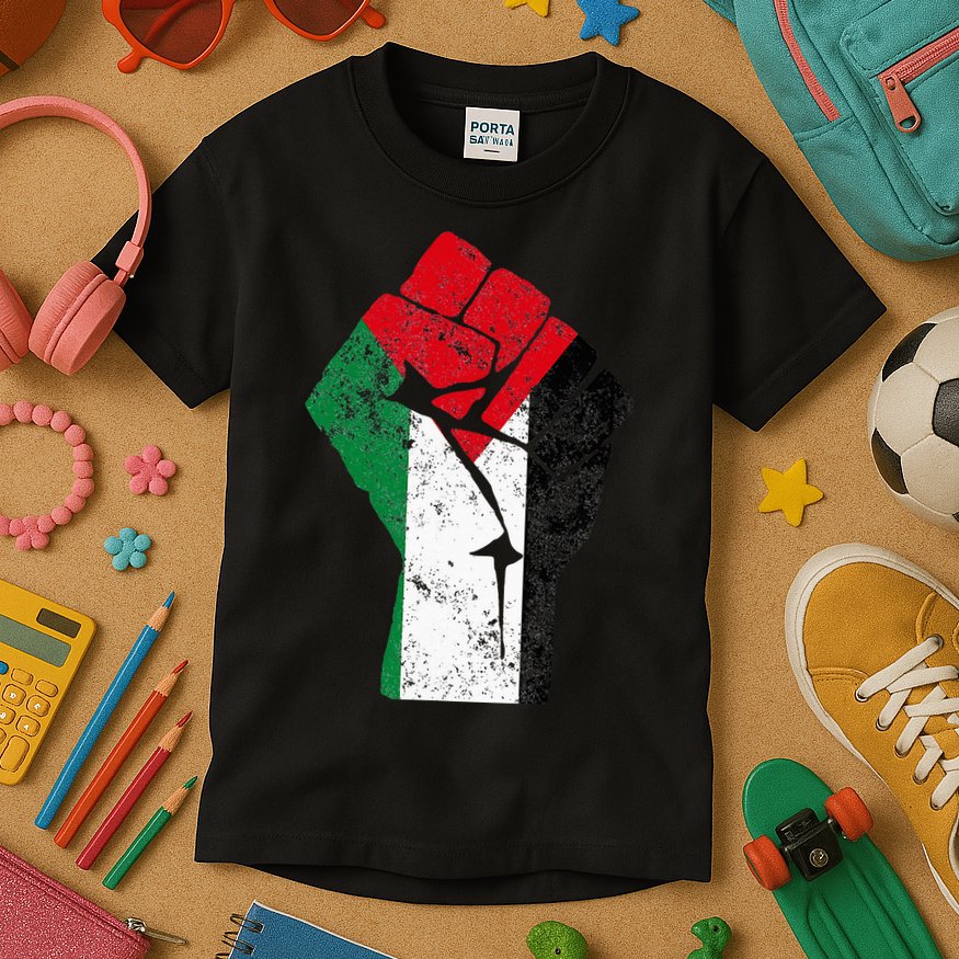 Fist of Palestine Free Palestine Kids T-Shirt