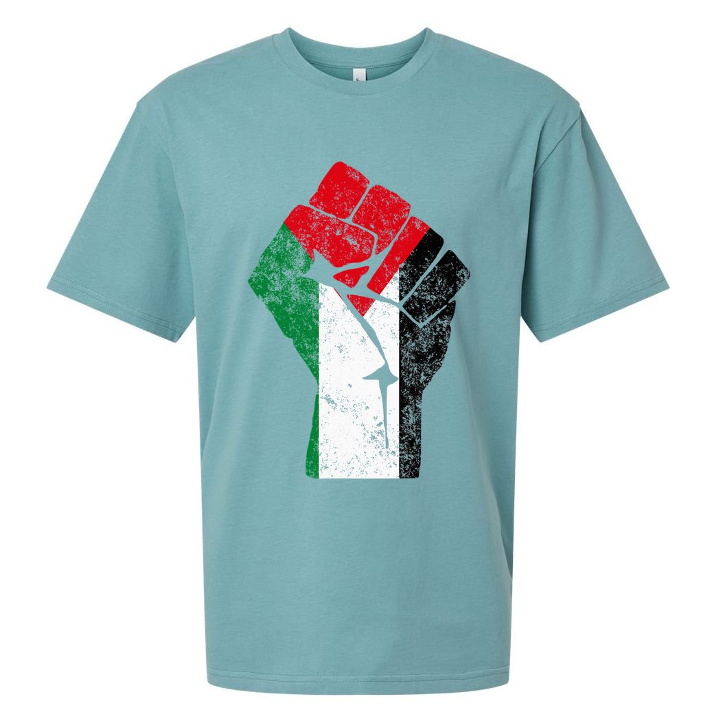 Fist of Palestine Free Palestine Sueded Cloud Jersey T-Shirt