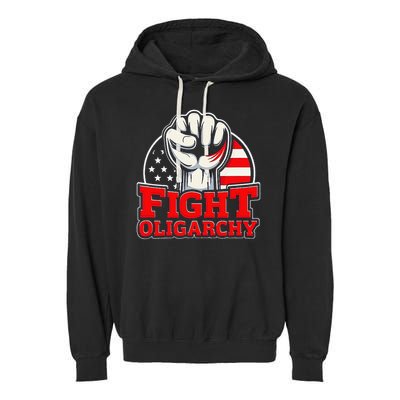 Fight Oligarchy Protest Garment-Dyed Fleece Hoodie