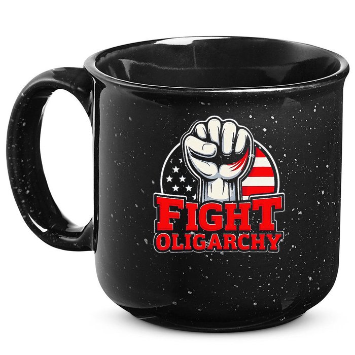 Fight Oligarchy Protest 15oz Campfire Ceramic Mug