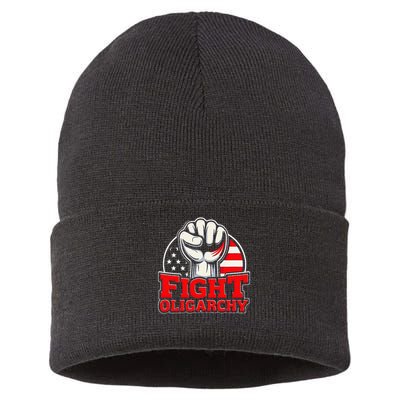 Fight Oligarchy Protest Sustainable Knit Beanie