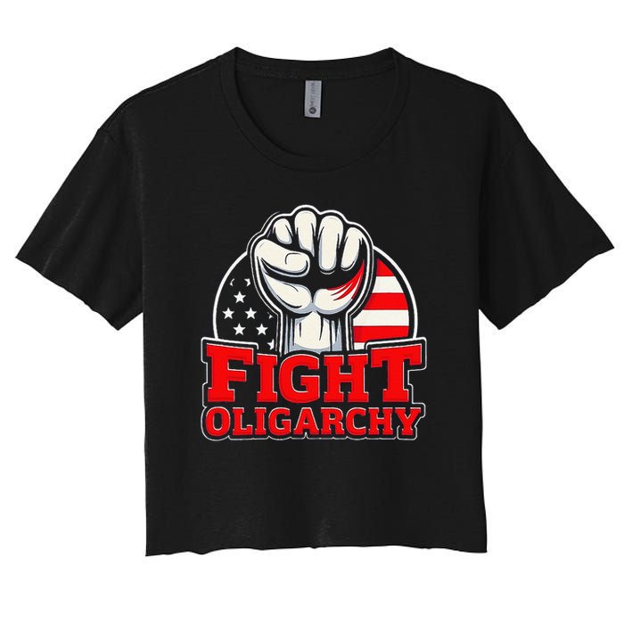 Fight Oligarchy Protest Women's Crop Top Tee