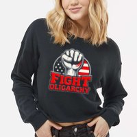 Fight Oligarchy Protest Cropped Pullover Crew