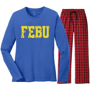 Febu Orgeon Personalized Name Women's Long Sleeve Flannel Pajama Set 