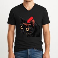 Full Of Paranoid Delusions And Violent Funny Meme Cat V-Neck T-Shirt