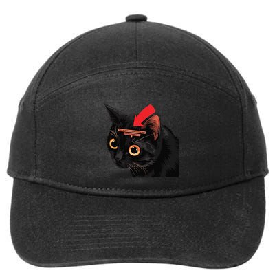 Full Of Paranoid Delusions And Violent Funny Meme Cat 7-Panel Snapback Hat