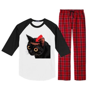 Full Of Paranoid Delusions And Violent Funny Meme Cat Raglan Sleeve Pajama Set