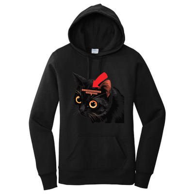 Full Of Paranoid Delusions And Violent Funny Meme Cat Women's Pullover Hoodie