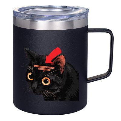 Full Of Paranoid Delusions And Violent Funny Meme Cat 12oz Stainless Steel Coffee Mug