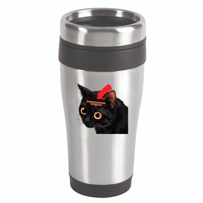 Full Of Paranoid Delusions And Violent Funny Meme Cat 16oz Travel Tumbler