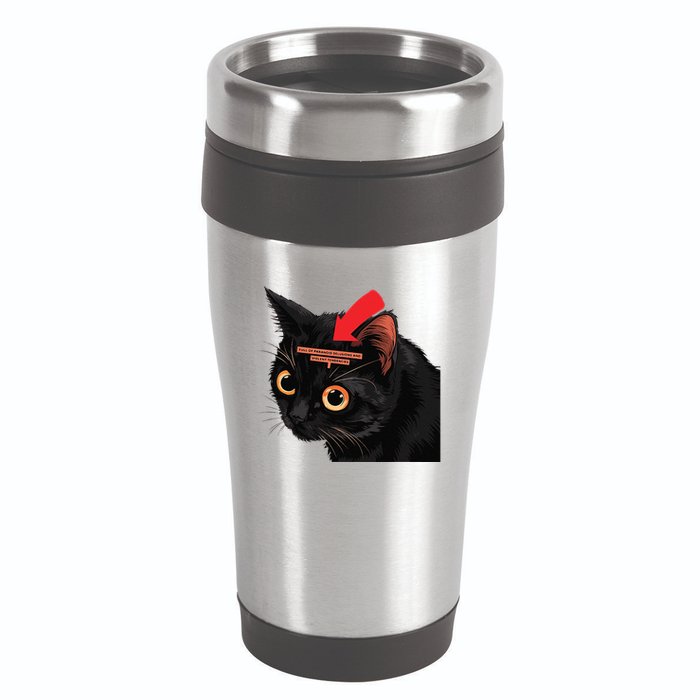 Full Of Paranoid Delusions And Violent Funny Meme Cat 16oz Travel Tumbler