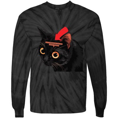 Full Of Paranoid Delusions And Violent Funny Meme Cat Tie-Dye Long Sleeve Shirt