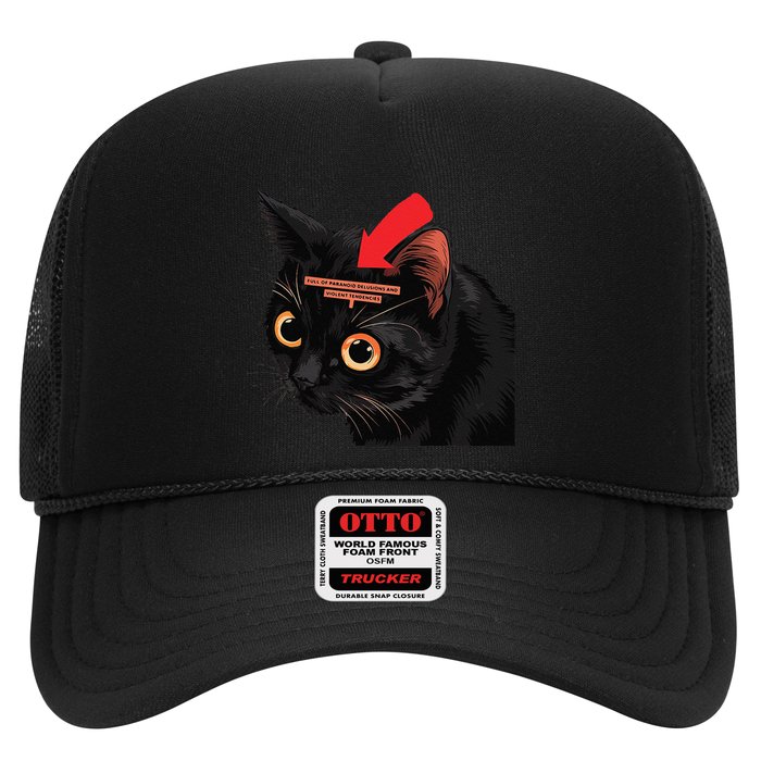 Full Of Paranoid Delusions And Violent Funny Meme Cat Trucker Hat
