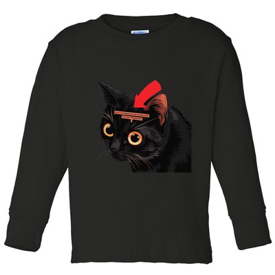 Full Of Paranoid Delusions And Violent Funny Meme Cat Toddler Long Sleeve Shirt