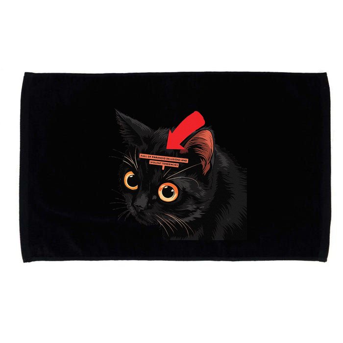 Full Of Paranoid Delusions And Violent Funny Meme Cat Microfiber Hand Towel