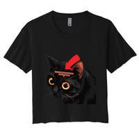 Full Of Paranoid Delusions And Violent Funny Meme Cat Crop Top