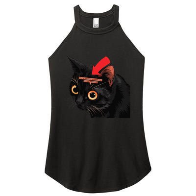 Full Of Paranoid Delusions And Violent Funny Meme Cat Women's Perfect Tri Rocker Tank
