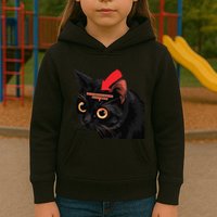Full Of Paranoid Delusions And Violent Funny Meme Cat Kids Hoodie
