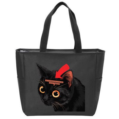 Full Of Paranoid Delusions And Violent Funny Meme Cat Zip Tote Bag