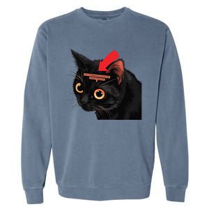 Full Of Paranoid Delusions And Violent Funny Meme Cat Garment-Dyed Sweatshirt