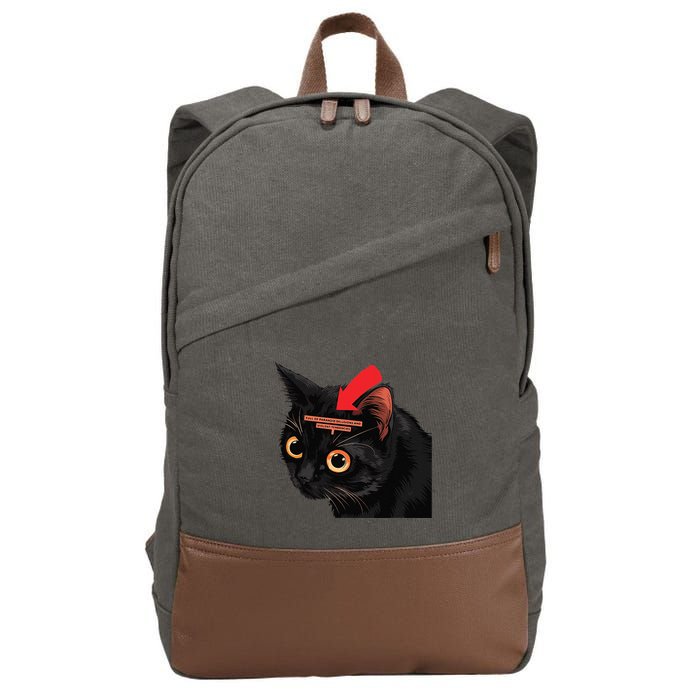 Full Of Paranoid Delusions And Violent Funny Meme Cat Cotton Canvas Backpack