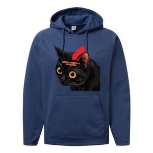 Full Of Paranoid Delusions And Violent Funny Meme Cat Performance Fleece Hoodie