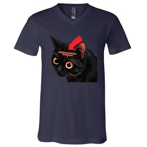 Full Of Paranoid Delusions And Violent Funny Meme Cat V-Neck T-Shirt