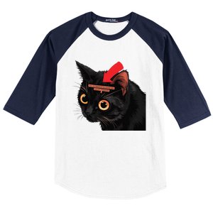 Full Of Paranoid Delusions And Violent Funny Meme Cat Baseball Sleeve Shirt