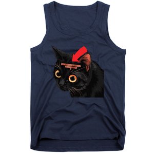 Full Of Paranoid Delusions And Violent Funny Meme Cat Tank Top