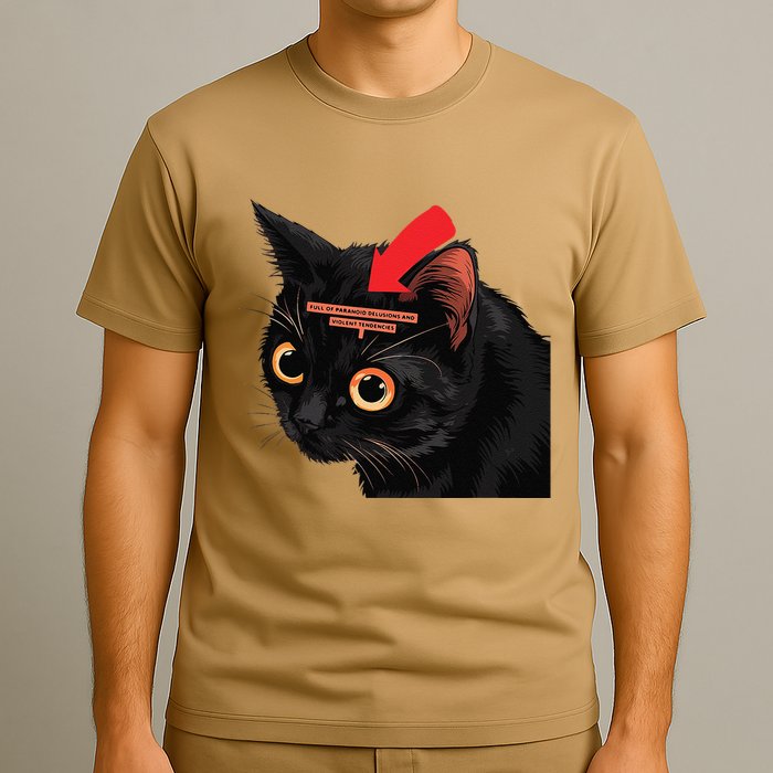 Full Of Paranoid Delusions And Violent Funny Meme Cat T-Shirt