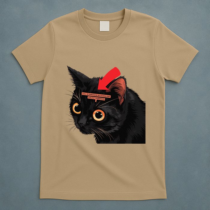 Full Of Paranoid Delusions And Violent Funny Meme Cat T-Shirt