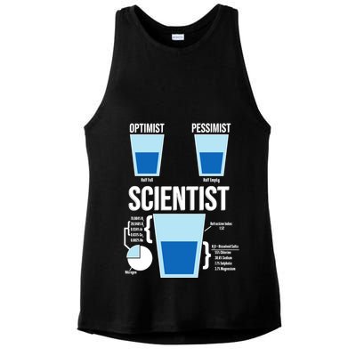 Funny Optimist Pessimist Scientist Ladies PosiCharge Tri-Blend Wicking Tank