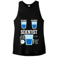 Funny Optimist Pessimist Scientist Ladies PosiCharge Tri-Blend Wicking Tank